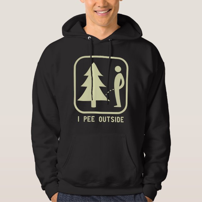 Moletom I Pee Outside Sign Tee Funny Camping Hiking Outdoo (Frente)