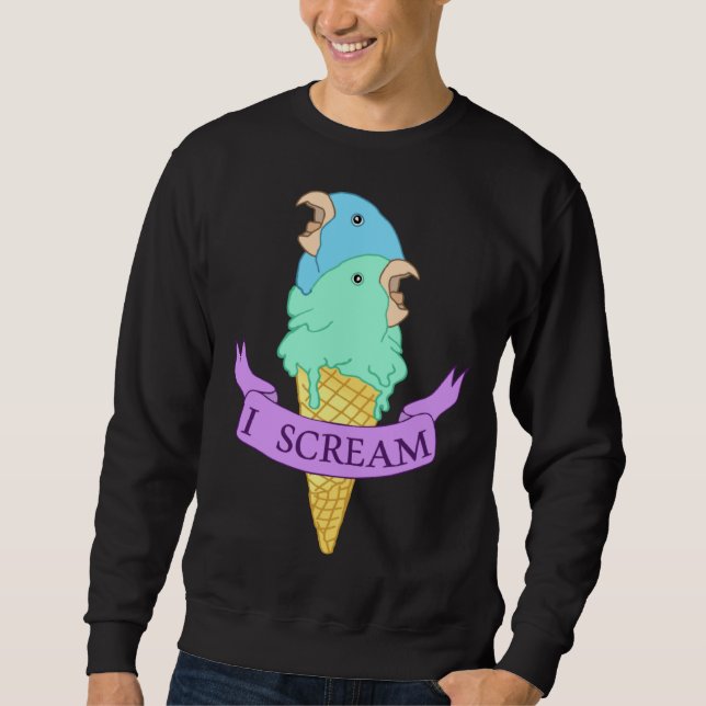 Moletom I scream Blue Parrotlet Ice cream Turquoise parrot (Frente)