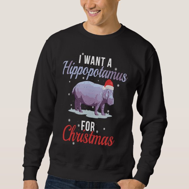 Moletom I Want A Hippopotamus for Christmas Baseball (Frente)