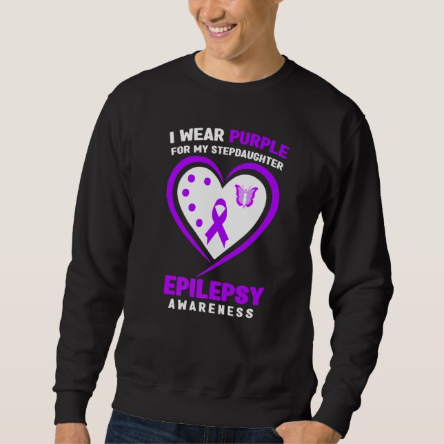 Moletom I Wear purple For My Stepdaughter Epilepsy Awarene (Frente)