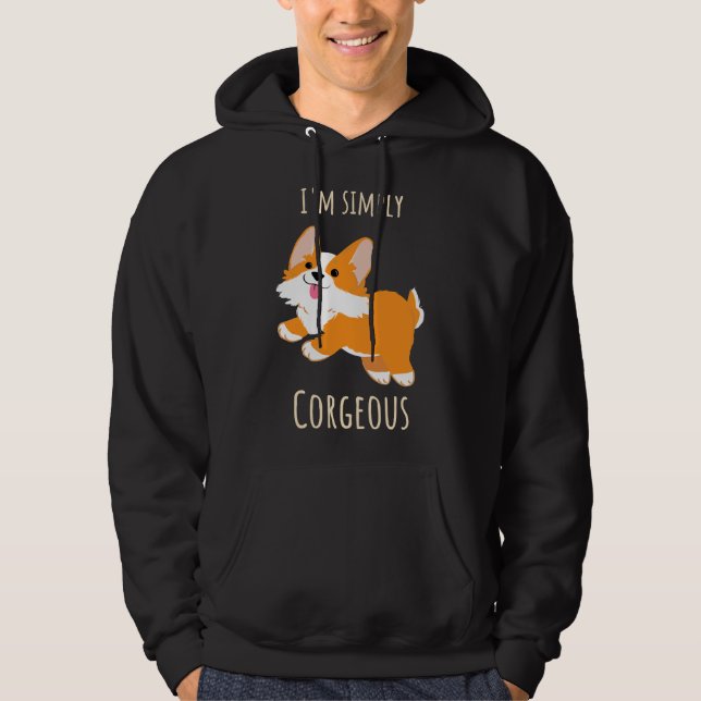 Moletom I X M Simplesmente Ilustração Corgeosa De Corgi (Frente)