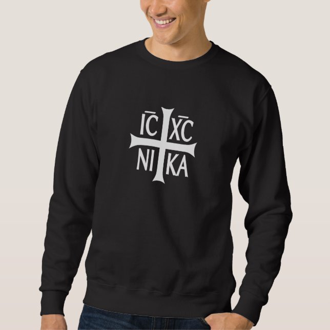 Moletom IC XC NIKA cruz ortodoxa cristã (Frente)