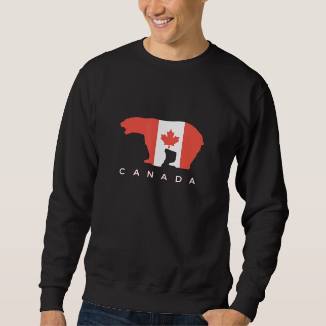 Moletom Ice Bear Canadá Países Canadá Bandeira Mapeada Fol (Frente)