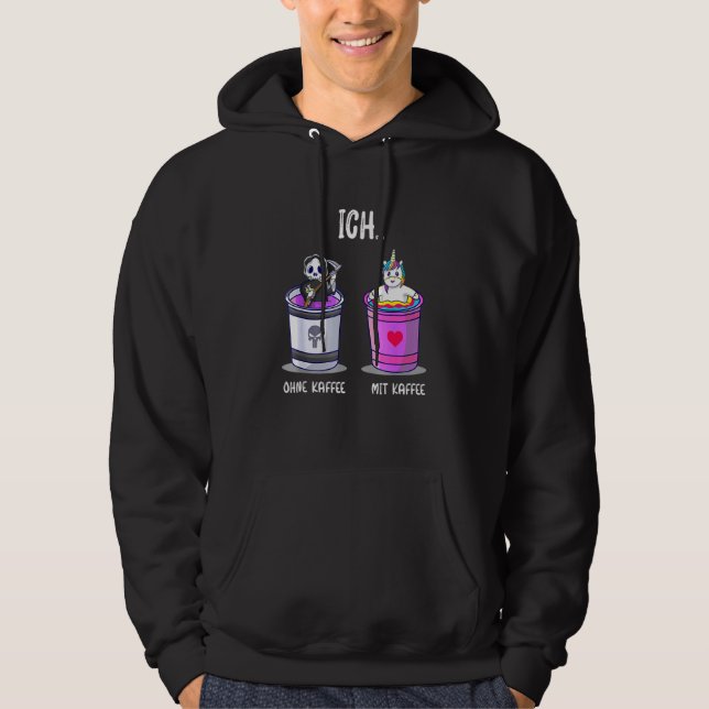 Moletom Ich Ohne Café Ich Mit Kaffee Drinker Beber (Frente)