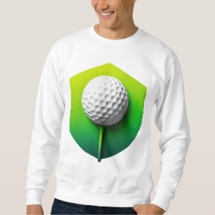 Moletom Ícone de Bola de Golfe Estilizado com Fundo Verde