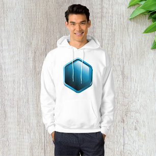 Moletom Ícone Hexágono Azul Brilhante Geométrico Moderno