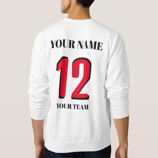 Moletom Ícone ou sinalizador do número de nome personaliza (Verso)
