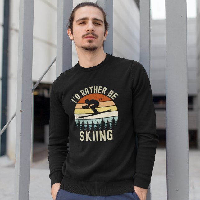 Moletom I'd Rather be Skiing, Funny skier (Criador carregado)