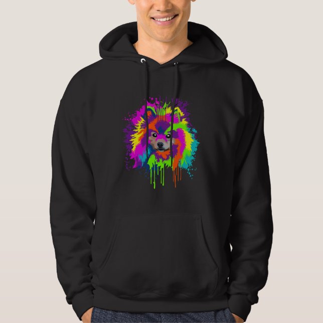 Moletom Ideia De Cão Pomeraniano De Arte Aberta (Frente)