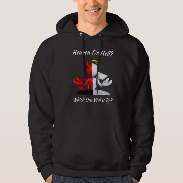 Moletom Igreja Religiosa Cristã Satã Deus Céu ou Hel (Frente)