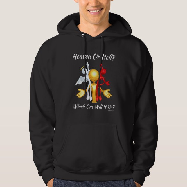 Moletom Igreja Religiosa Cristã Satã Deus Céu ou Hel (Frente)