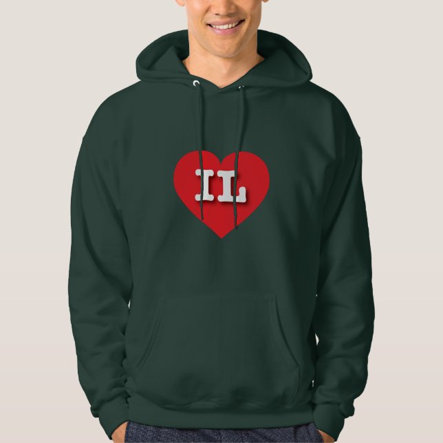 Moletom Illinois Red Heart - Eu amo IL (Frente)