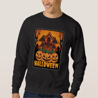 Moletom Ilustração de Abóbora de Casa Assombrada de Hallow