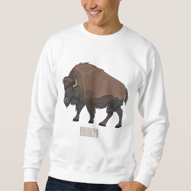 Moletom Ilustração de desenho animado Bison (Frente)