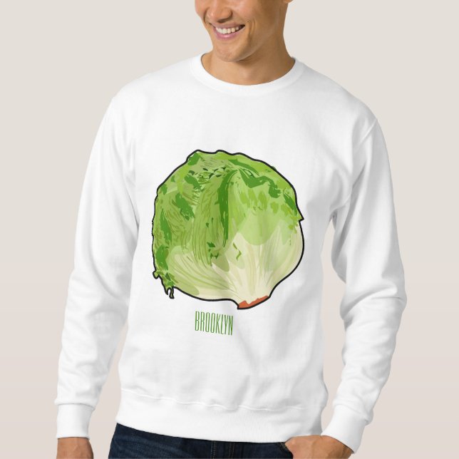 Moletom Ilustração de desenho animado de alface (Frente)