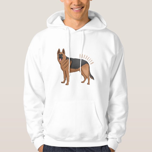 Moletom ilustração de desenho animado de cão german shephe (Frente)