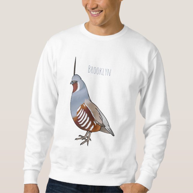 Moletom Ilustração de desenho animado de codorniz de monta (Frente)