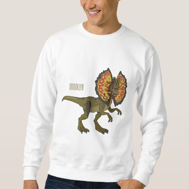 Moletom Ilustração de desenho animado de Dilophosaurus (Frente)