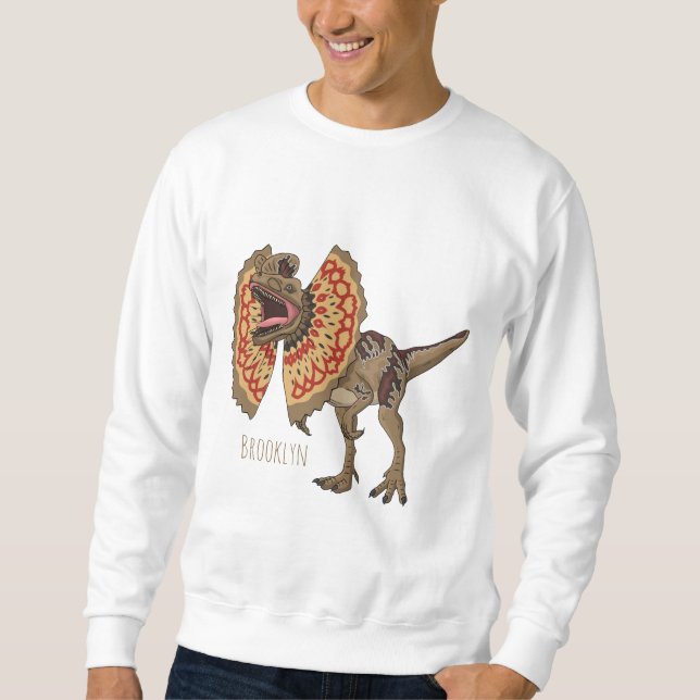 Moletom Ilustração de desenho animado de Dilophosaurus (Frente)
