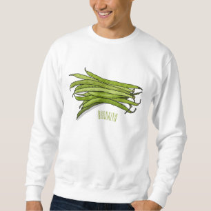 Moletom Ilustração de desenho animado de feijão verde