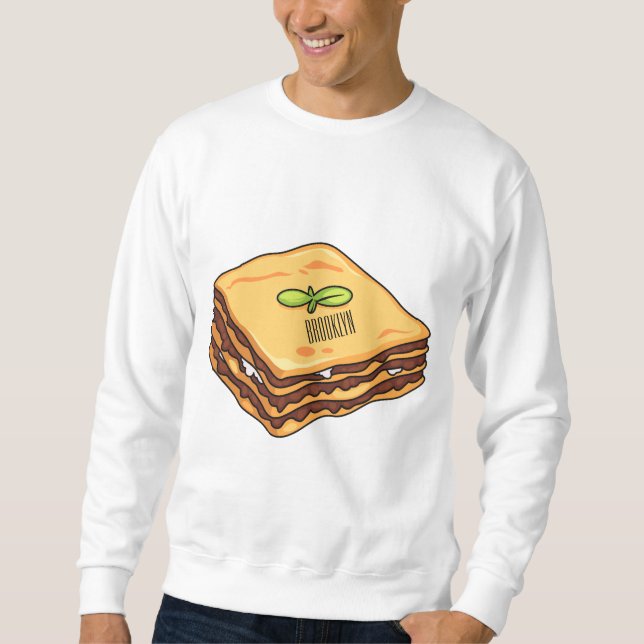 Moletom Ilustração de desenho animado de Lasagna (Frente)