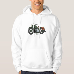 Moletom Ilustração de desenho animado de motocicleta milit