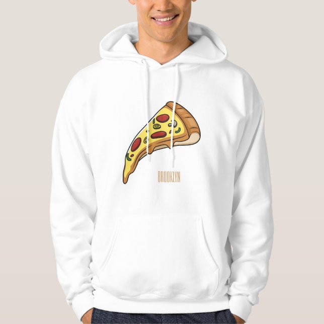 Moletom Ilustração de desenho animado de pizza (Frente)