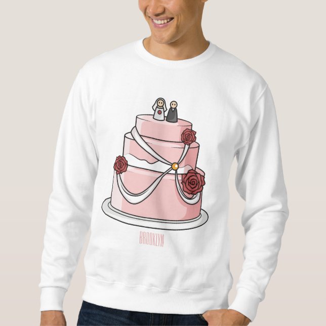 Moletom Ilustração de desenho de bolo de casamento (Frente)