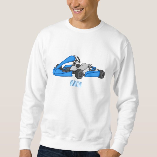 Moletom Ilustração de desenho de corrida de Kart (Frente)