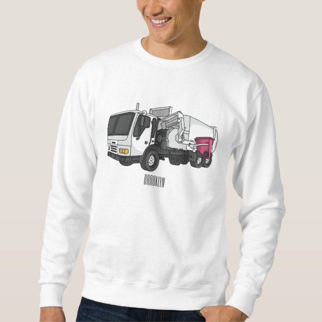 Moletom Ilustração de desenho do caminhão de lixo (Frente)