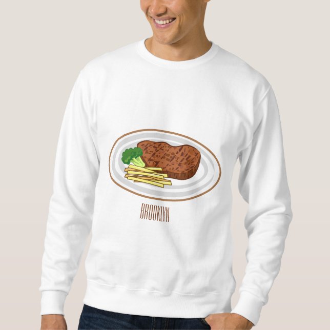 Moletom Ilustração de desenho em bife (Frente)