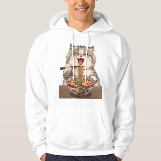 Moletom Ilustração de Gato Ramen Fofo (Frente)