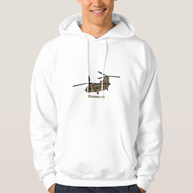 Moletom ilustração de helicóptero militar Chinook (Frente)