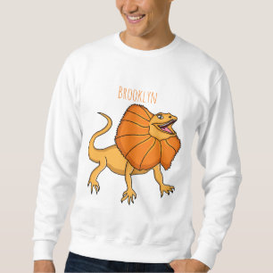 Moletom Ilustração de lagarto de pescoço franzido laranja