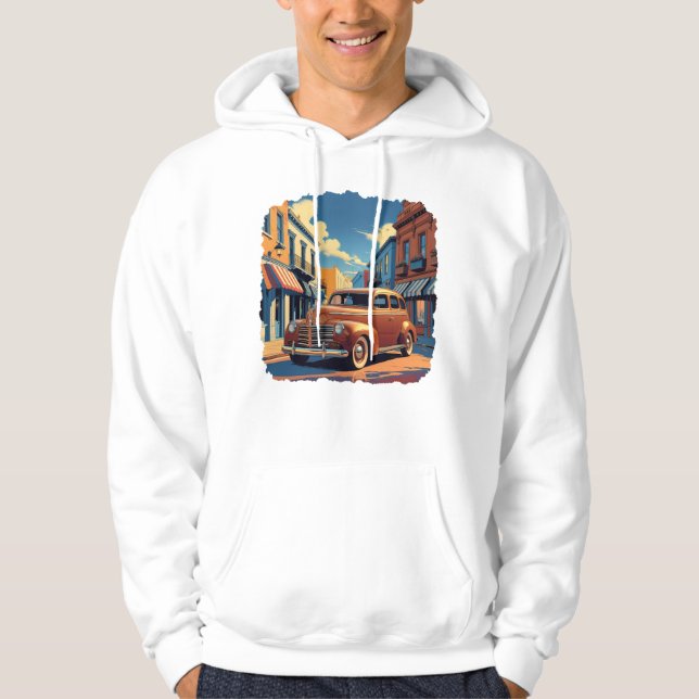 Moletom Ilustração de Rua de Cidade Vintage (Frente)