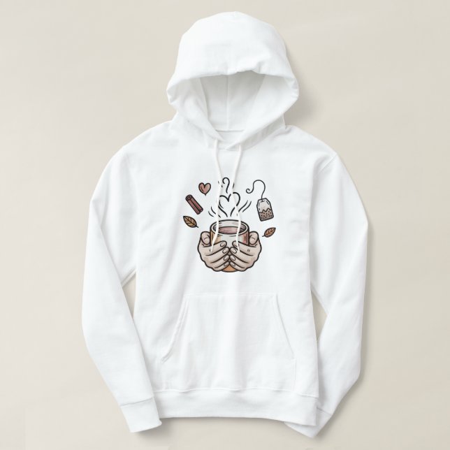 Moletom Ilustração de Tea Cozy de Outono com Doodle (Frente do Design)
