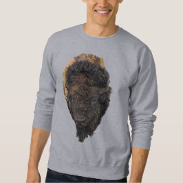 Moletom Ilustração detalhada de uma Cabeça Bison Americana