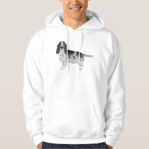 Moletom Ilustração do Cocker Spaniel Inglês Preto e Branco