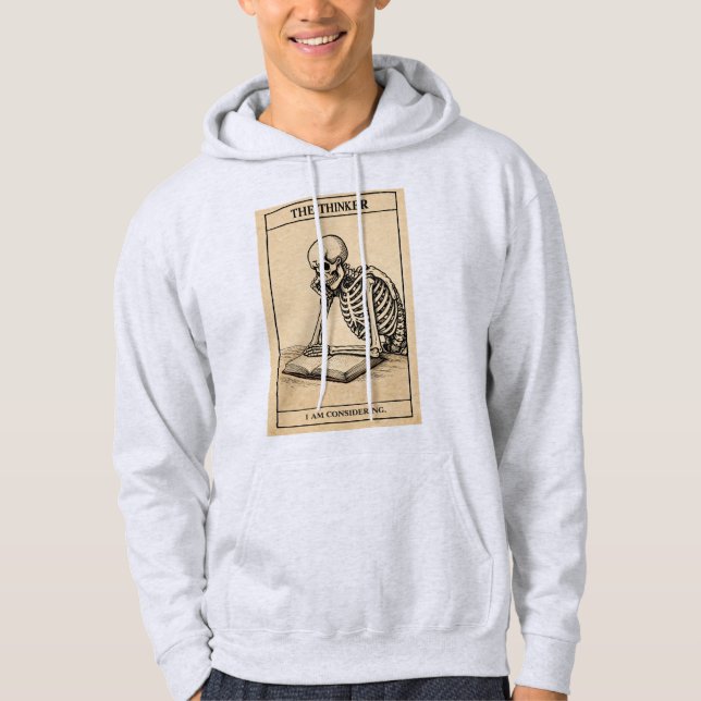 Moletom Ilustração do Pensador Esqueleto (Frente)