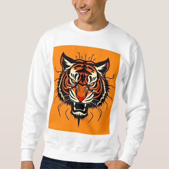 Moletom Ilustração estilizada da cabeça de um tigre (Frente)