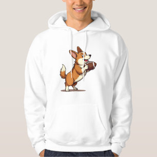 Moletom Ilustração Retro Desportiva de Cão de Futebol Corg