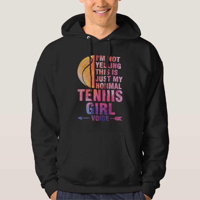 Moletom I'm not yelling this is tennis girl voice tennis (Frente)