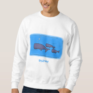Moletom Imagem das baleias de desenho animado migrante em