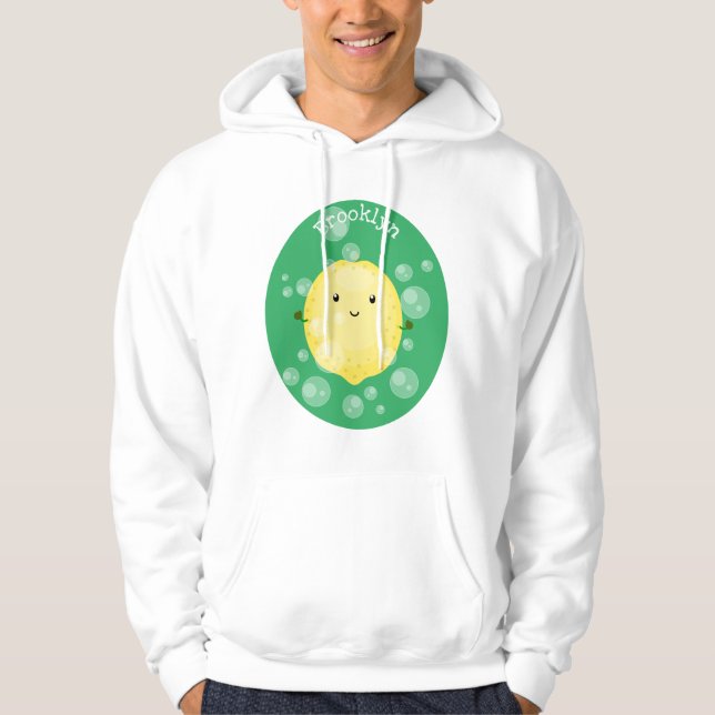 Moletom Imagem das bolhas de fruta de limão-branco (Frente)