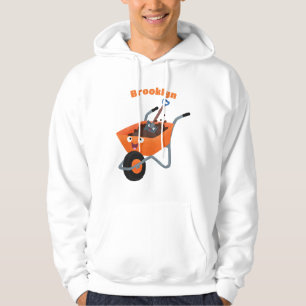 Moletom Imagem de desenho animado de carrinho de mão laran
