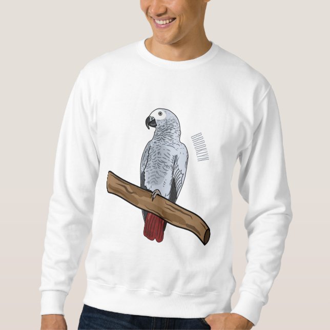 Moletom Imagem de desenho animado de cinza africana (Frente)