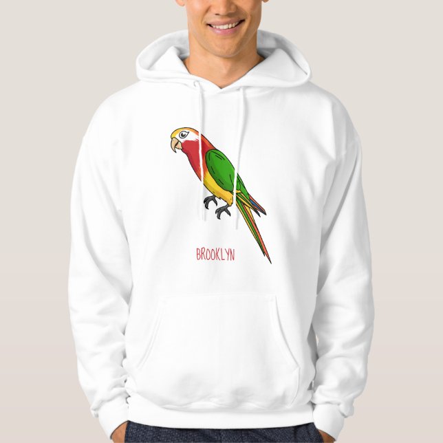 Moletom Imagem de desenho animado de papagaio feliz e boni (Frente)
