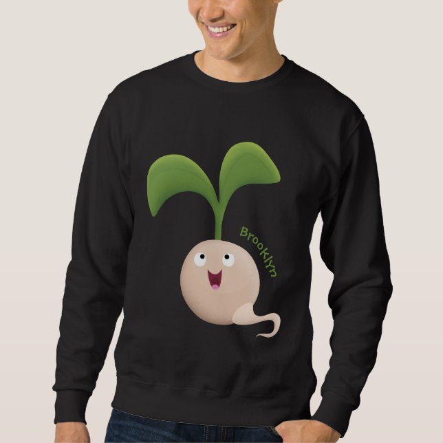 Moletom Imagem de desenho animado de sementes felizes e bo (Frente)