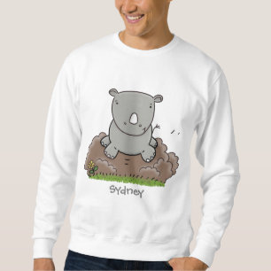 Moletom Imagem de desenho animado do bebê rhino bonito