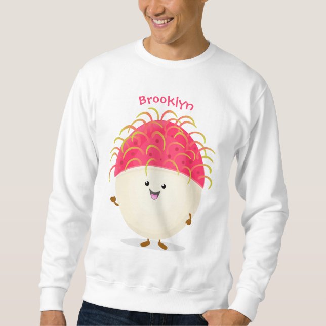 Moletom Imagem de desenho animado rosa-claro (Frente)